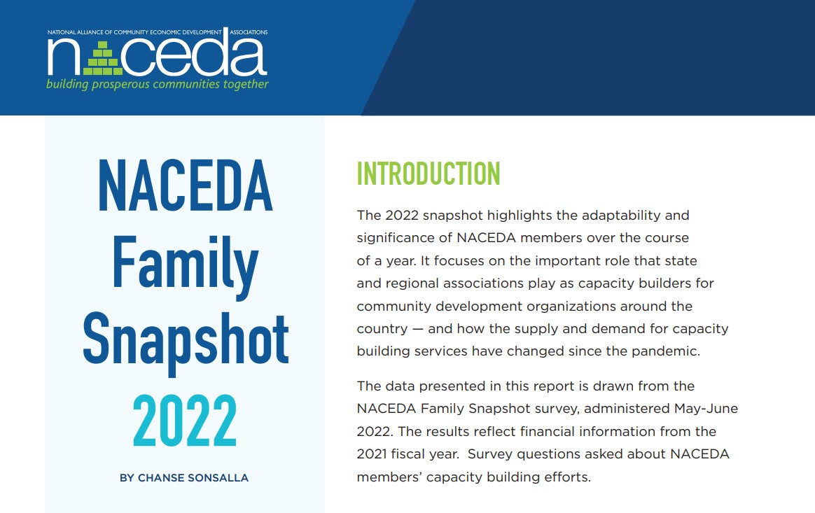Display of NACEDA Family Snapshot 2022 Title and abstract.